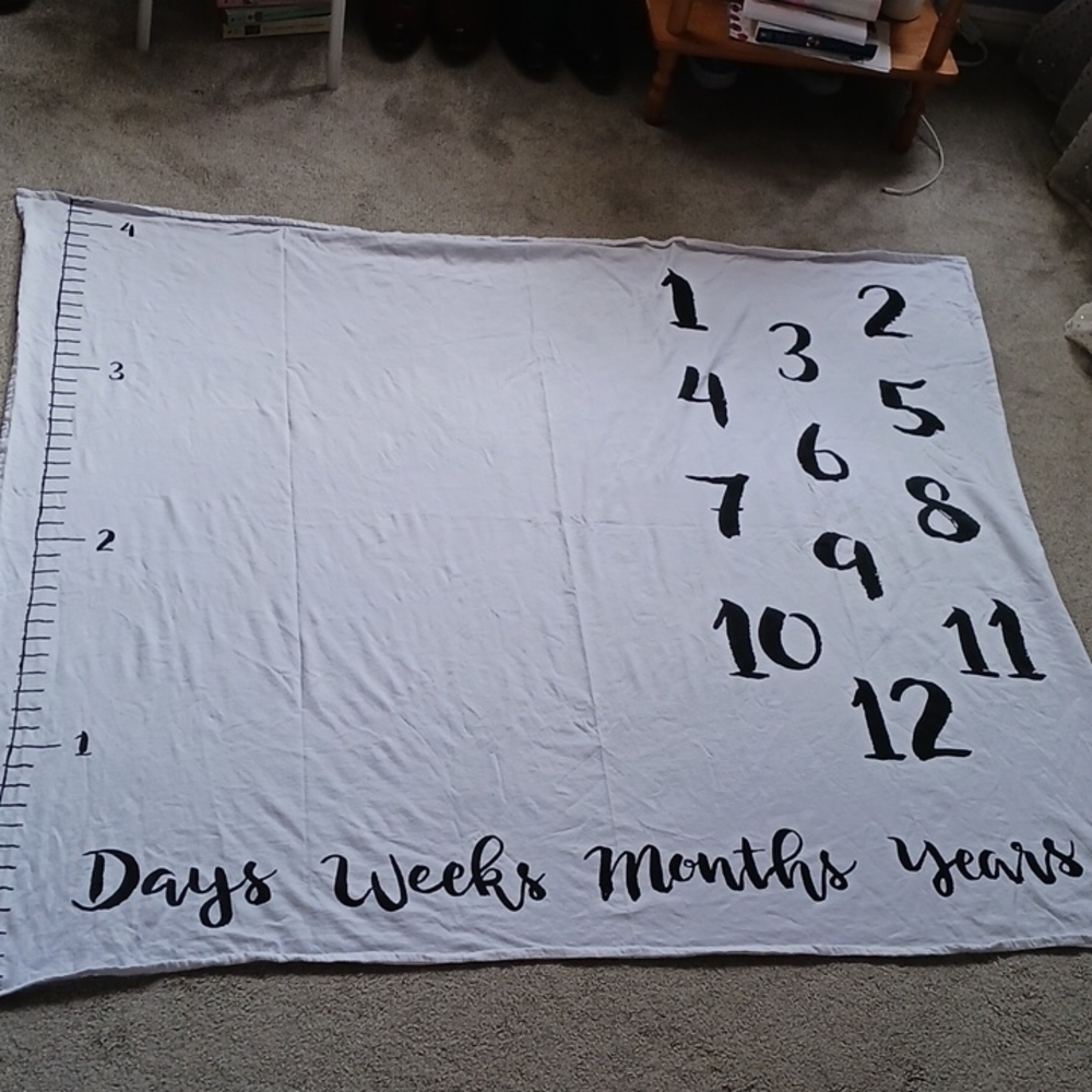 DOTBOXED BABY MILESTONE  BLANKET